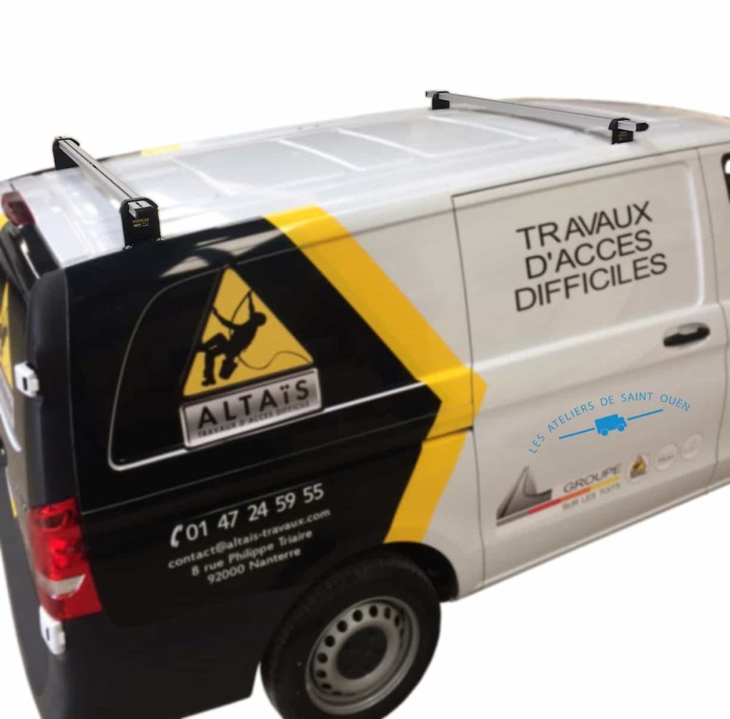 fourniture et pose dans votre utilitaire barre de toit en aluminium sur peugeot expert ou citroen jumpy