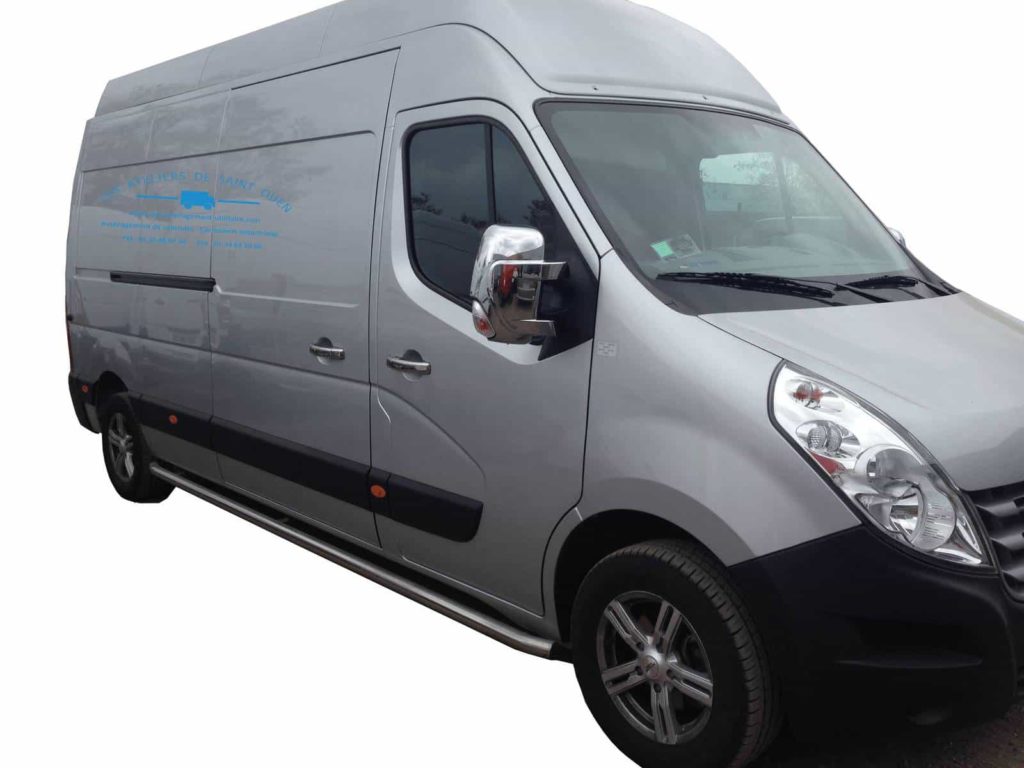 fourniture et pose dans votre utilitaire tube en inox rétroviseur chromé