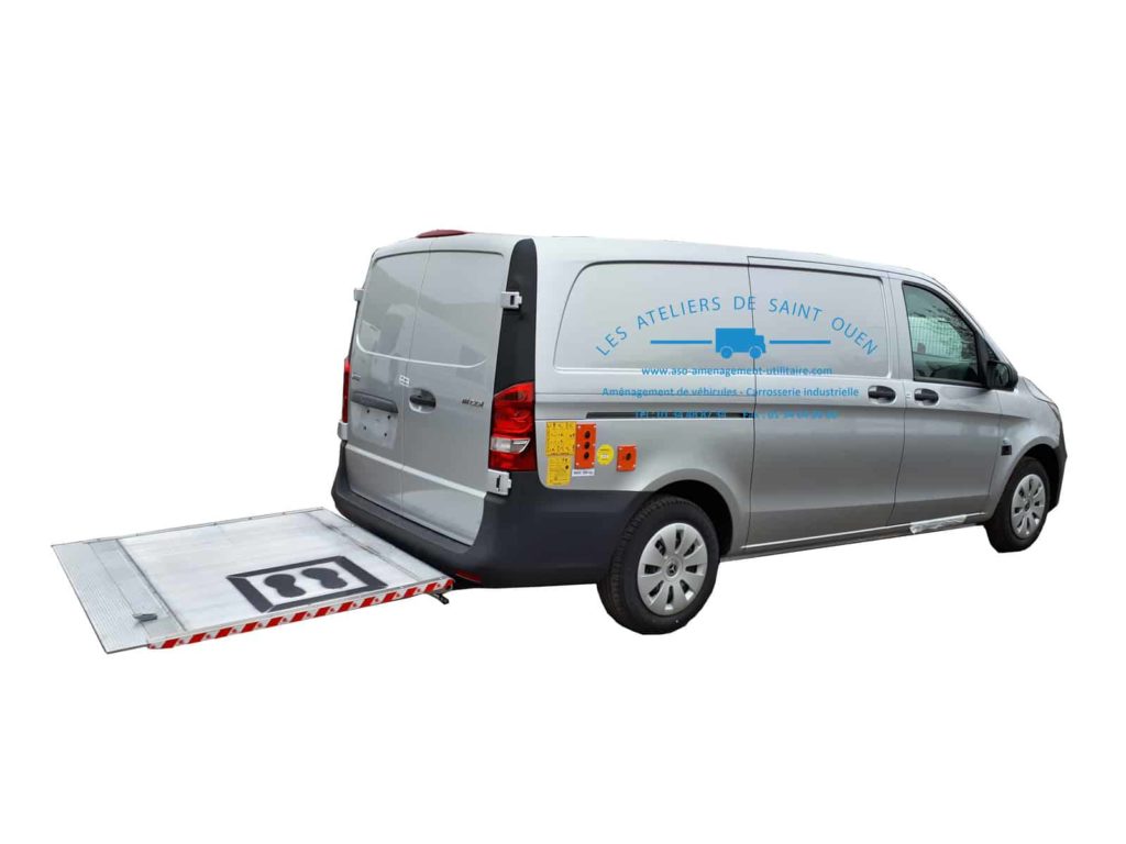 fourniture et pose dans votre utilitaire pour mercedes vito hayon élévateur