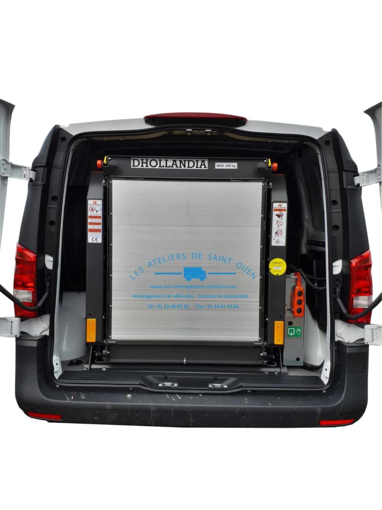 fourniture et pose dans votre utilitaire pour mercedes vito hayon élévateur