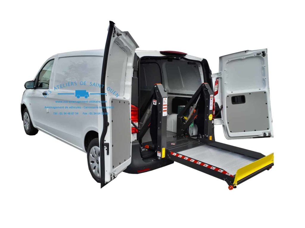 fourniture et pose dans votre utilitaire pour mercedes vito hayon élévateur