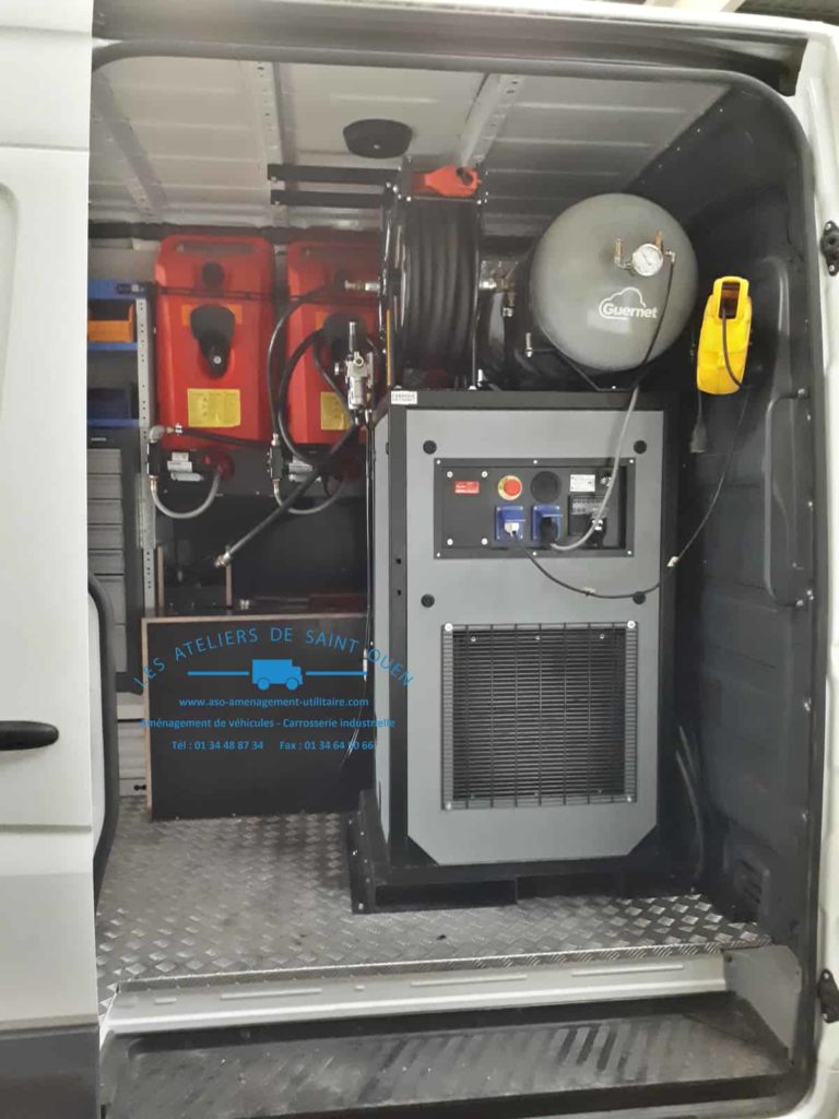 fourniture et pose dans votre utilitaire plancher en aluminium avec étagère énergie embarqué