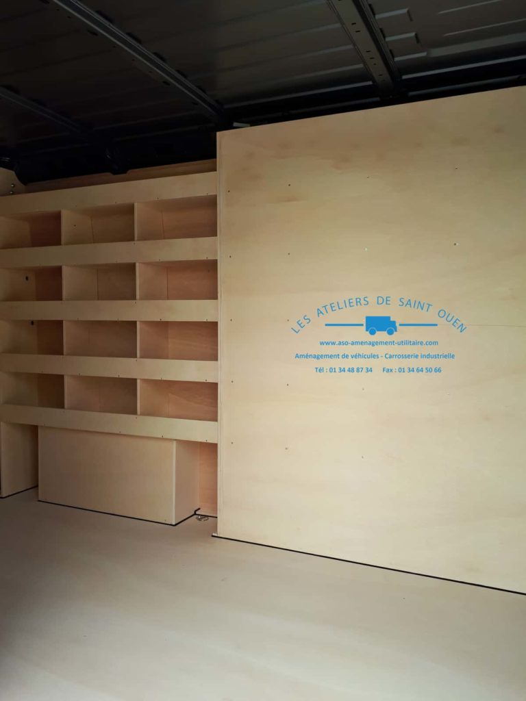 fourniture et pose dans fourgon étagère boxer peugeot aménagement spécifique