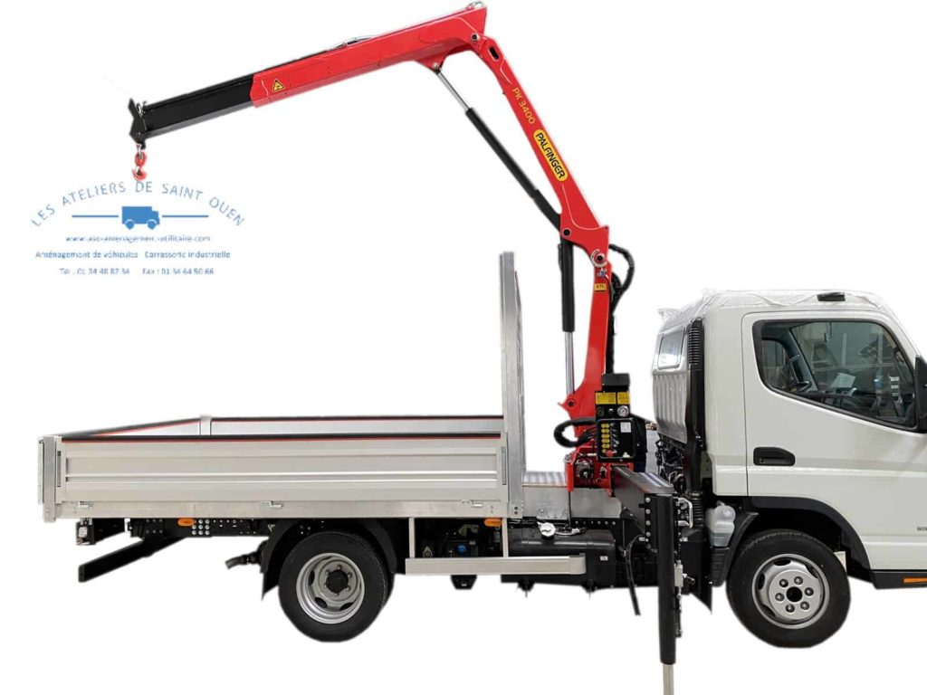 fourniture et pose benne en aluminium et potence de chargement avec attelage