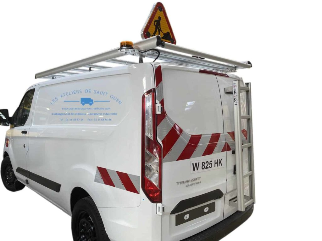 ford transit custom vec kit de bande réfléchissante serrure de sécurité mul-t-lock avec galerie