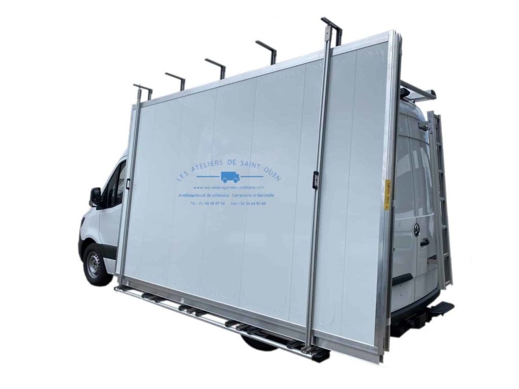 fourniture et pose et galerie pupitre porte verre et echelle pour mercedes sprinter