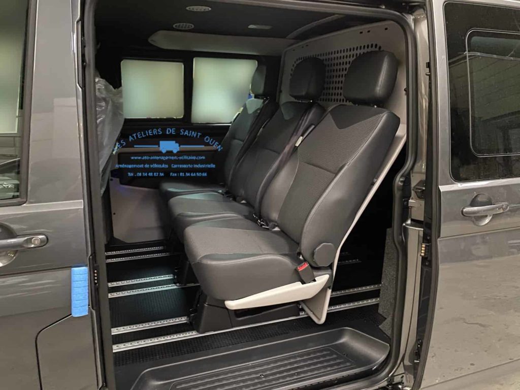 volskwagen t6 cabine approfondie avec rail aéro et cloison de séparation en alu démontage rapide