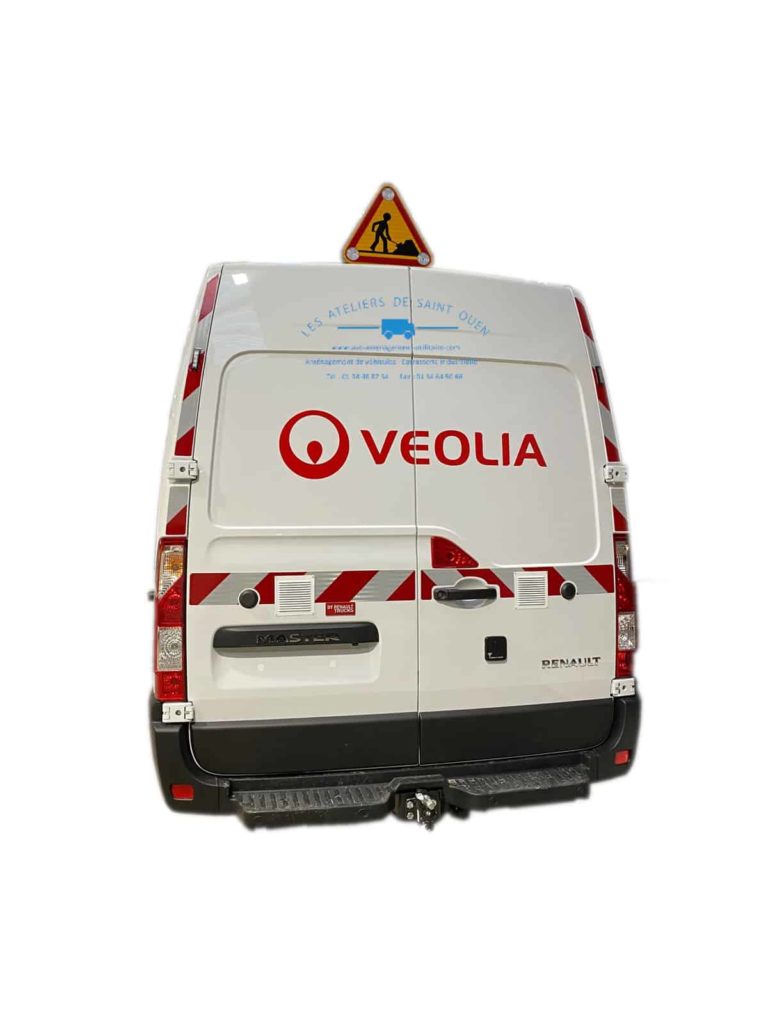renault master veolia avec bande réfléchissante grille mul t lock et tri flash