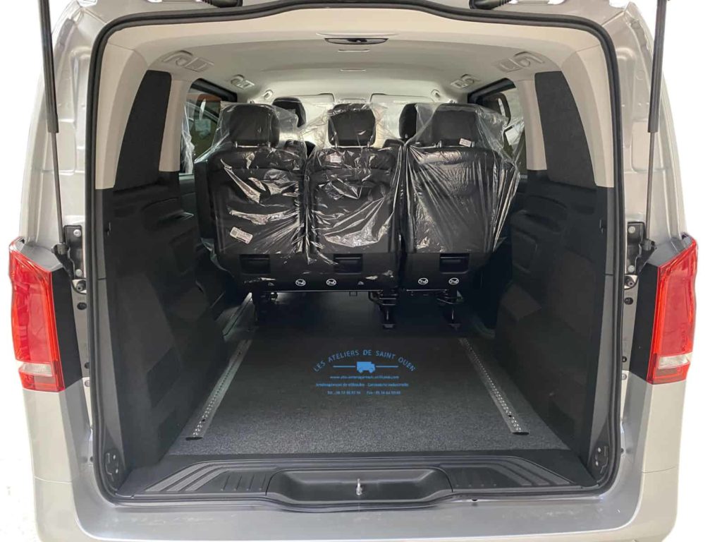mercedes vito cabine approfondie 3 sièges fixes avec rail