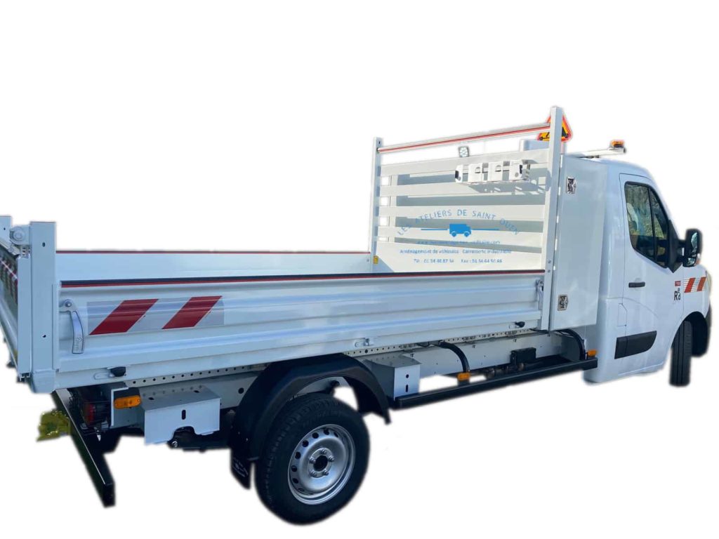 benne jpm avec coffre contre cabine avec tri flash pour renault master