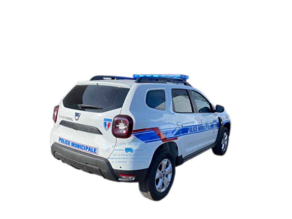dacia duster avec gyrophare pôlice bande police