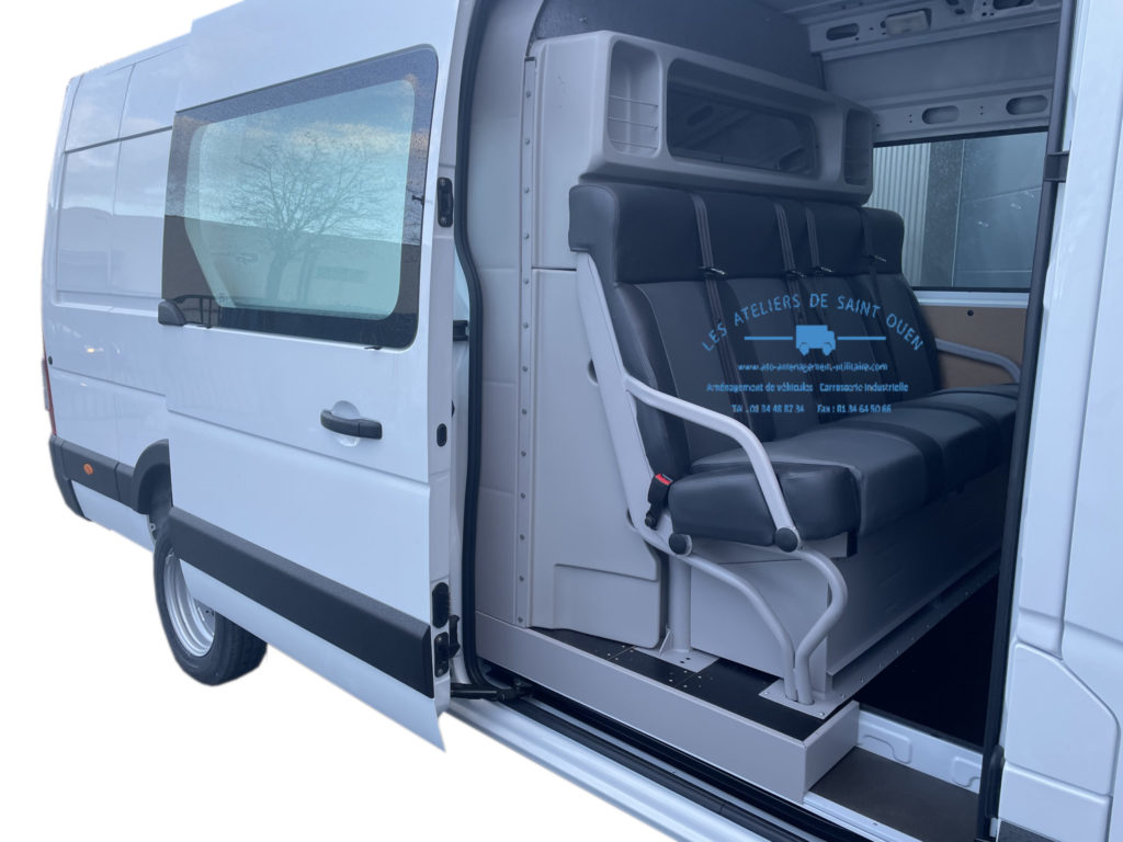 cabine approfondi 4 sièges rail aéro cloison de séparation démontage rapide pour renault master