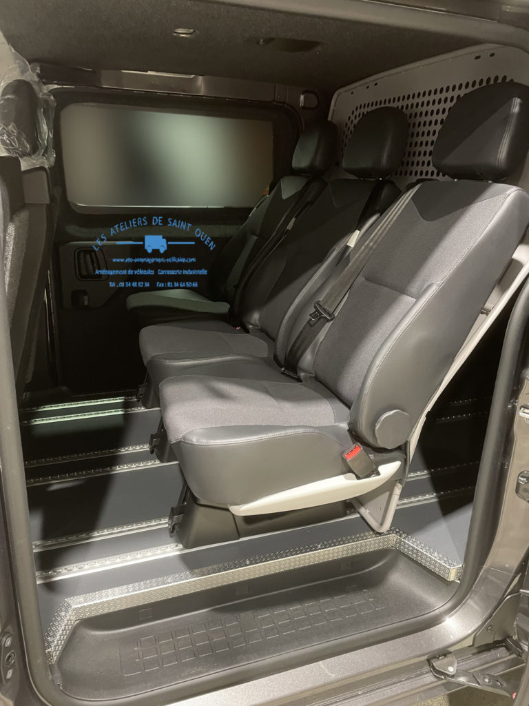 cabine approfondi 3 sièges rail aéro cloison de séparation démontage rapide pour pegueot expert