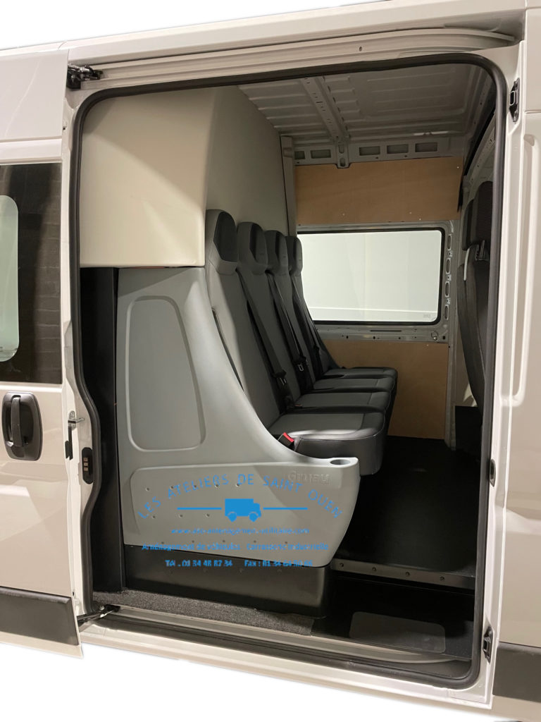 cabine approfondi 4 sièges rail aéro cloison de séparation démontage rapide pour pegueot boxer