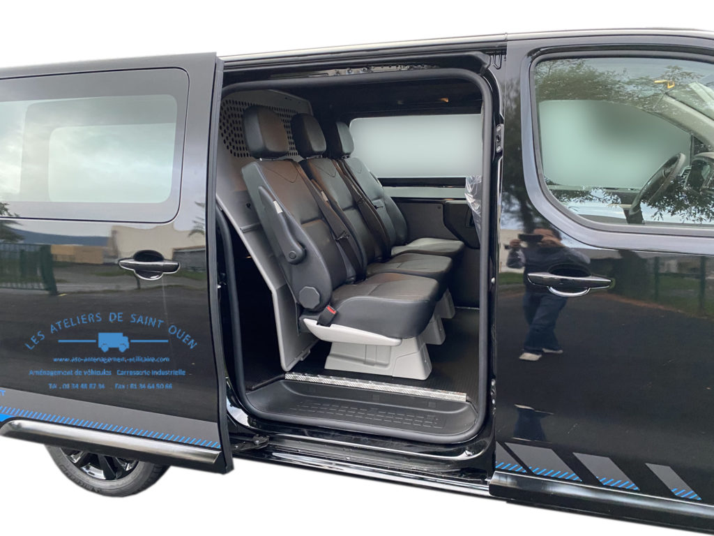 cabine approfondi 3 sièges rail aéro cloison de séparation démontage rapide pour pegueot expert