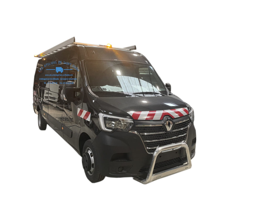 renault master avec galerie bande réfléchissante calandre galerie et gyrophare