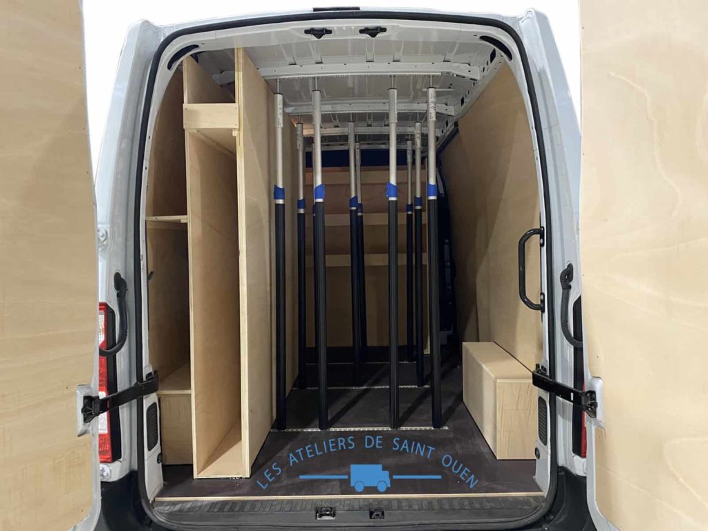 Habillage bois étagère sur mesure barre de maintient