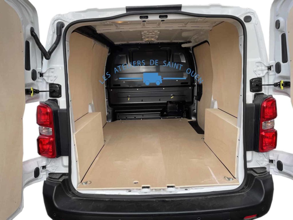 peugeot expert long avec habillage en bois contreplaqué