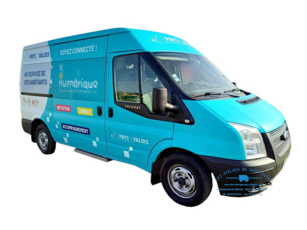 ford transit l2h2 avec bureau support avec ordinateur store plancher batterie additionnel