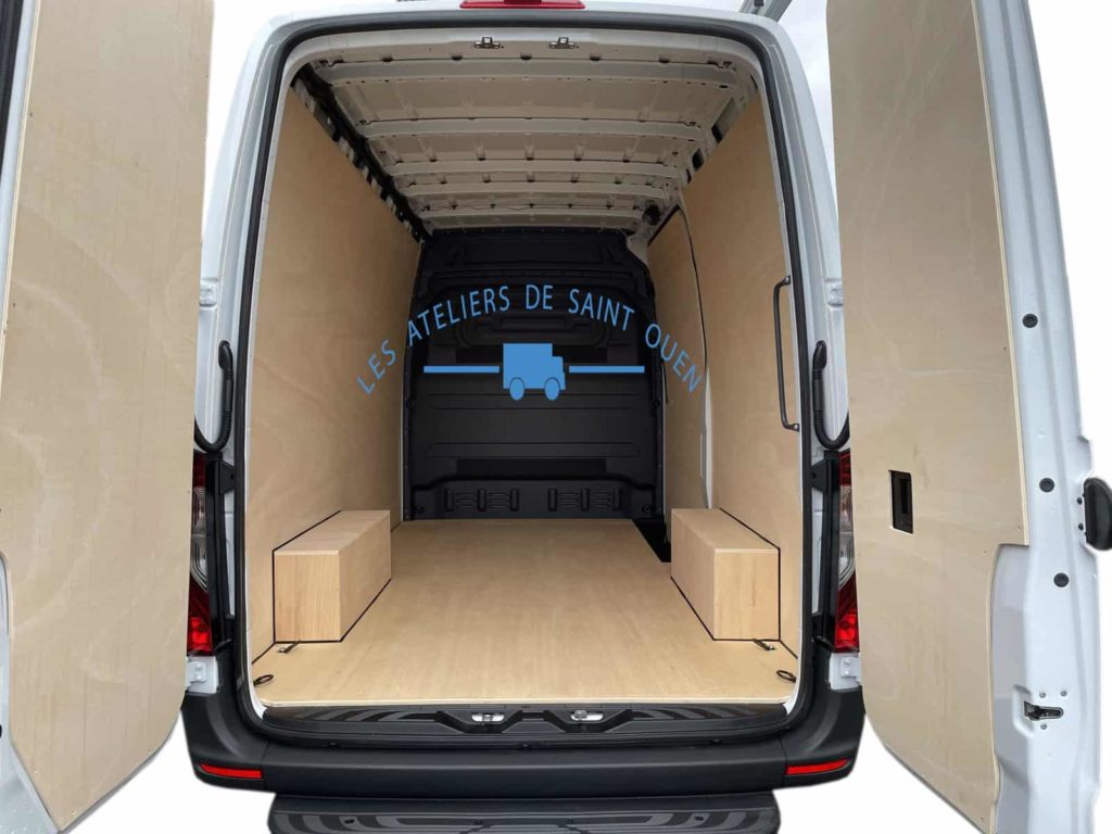 habillage en contreplaqué pour mercedes sprinter avec galerie