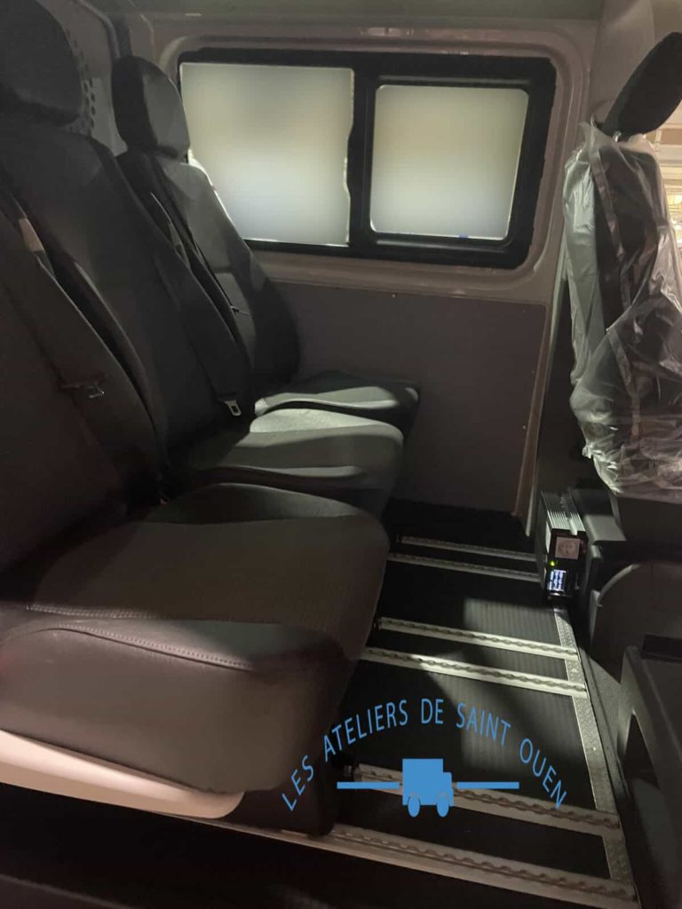 cabine approfondie 3 sièges avec cloison rail aéro démontage rapide pour volkswagen t6