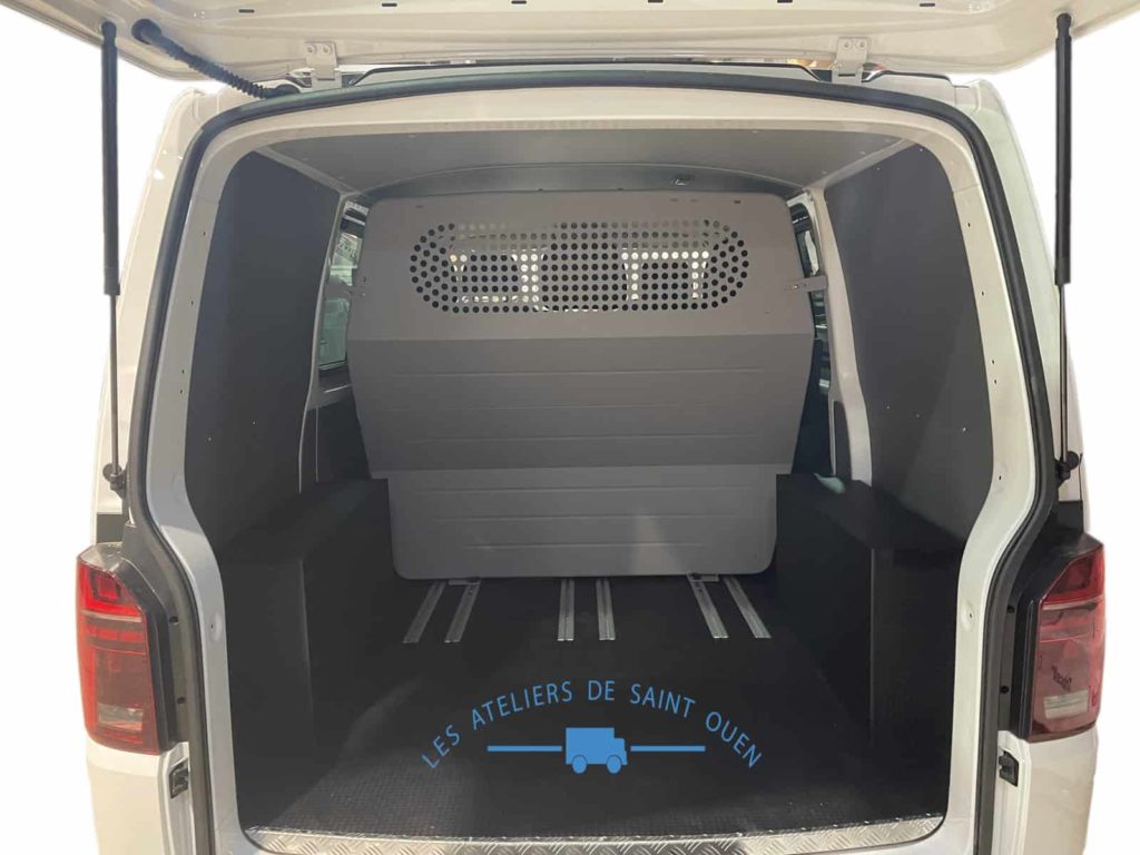 cabine approfondie 3 sièges avec cloison rail aéro démontage rapide pour volkswagen t6