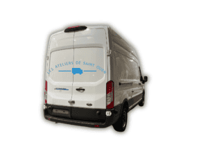 ford e-transit avec protection sur les cotés et sserrure de sécurité gatelock