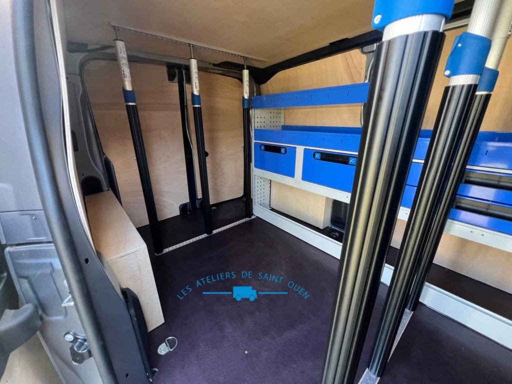 Barre de maintien avec barre télescopique et étagère métallique peugeot expert porte latérale