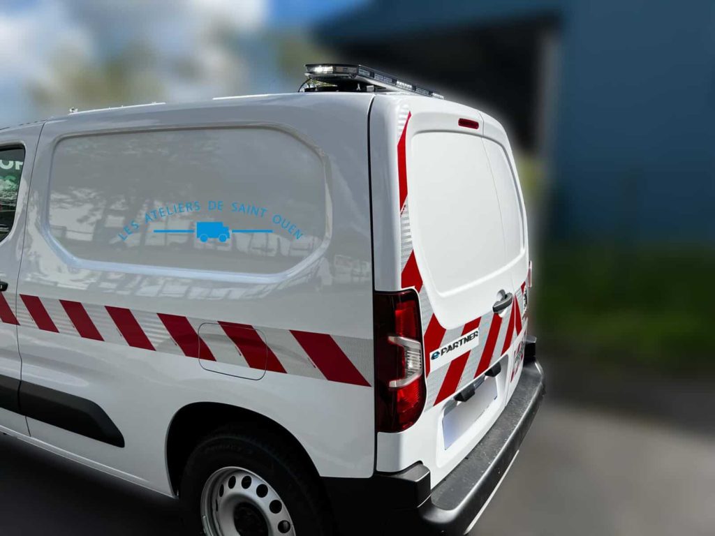 peugeot e-partner rampe à défilement bande réfléchissante