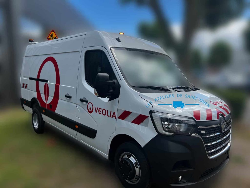 renault master veolia atelier mobile kit bande refléchissante gyrophare tri flash et cover sticker